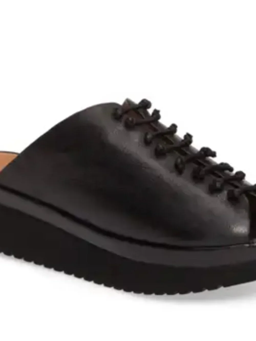 L'Amour Des Pieds / Arienne Wedge Platform in Black Leather / Size 7